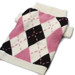 Pink & Black Argyle Classic Sweater
